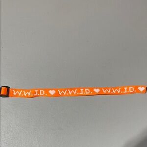 Bright Orange Kids Belt with Heart Accents